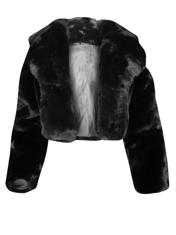 CROPPED FAUX FUR JACKET