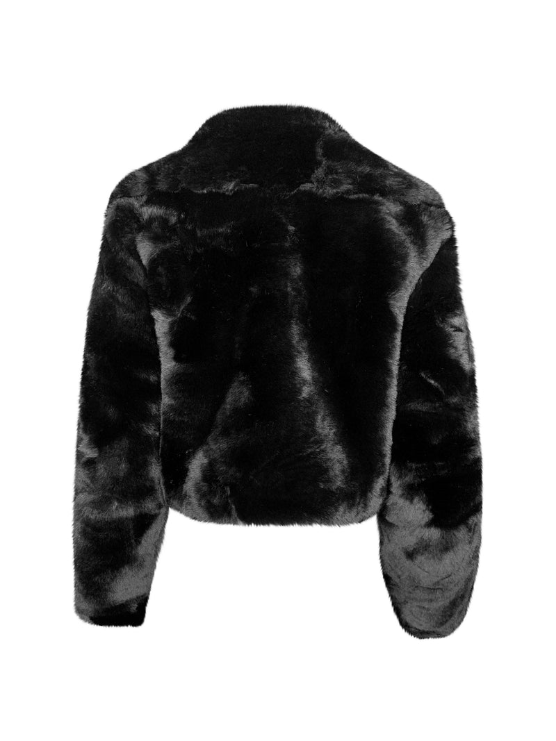 CROPPED FAUX FUR JACKET