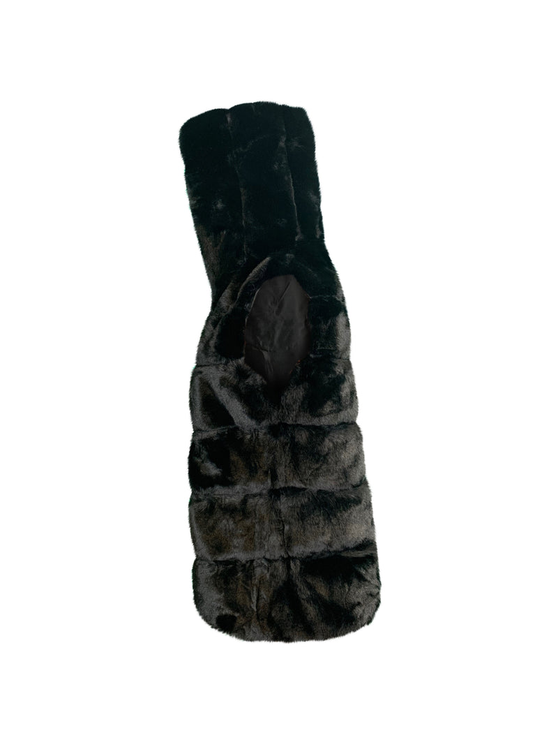 FAUX FUR HOODED GILET