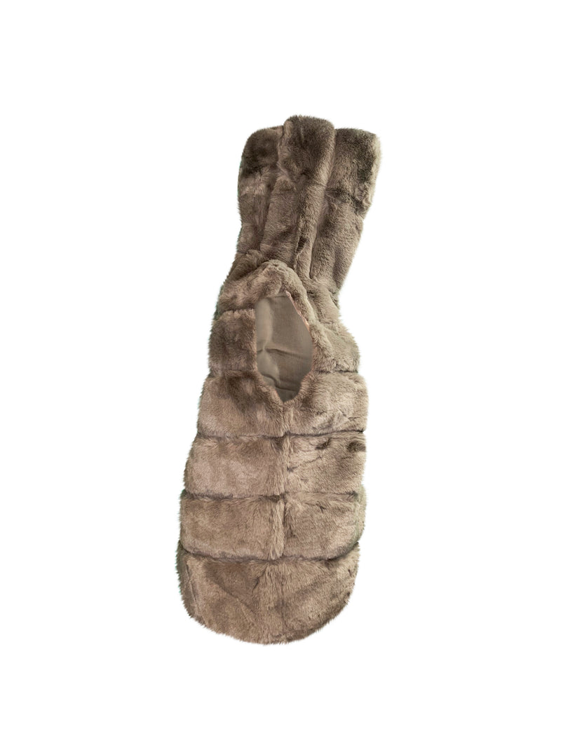 FAUX FUR HOODED GILET