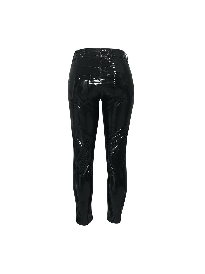 COATED SKINNY TROUSERS