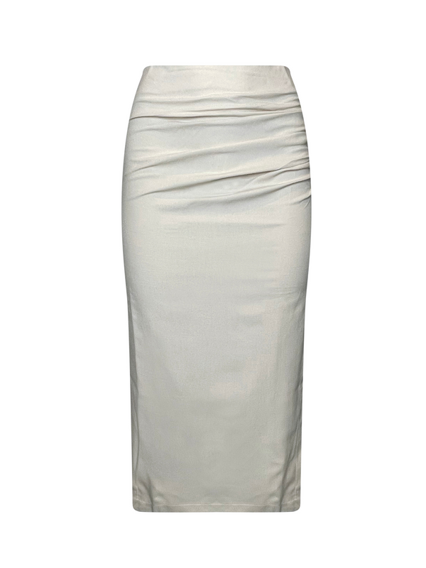 RUCHED MIDI SKIRT