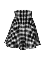 HOUNDSTOOTH PLEATED SKIRT