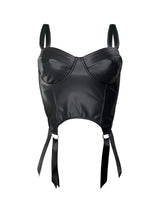 FAUX LEATHER UNDERWIRED CORSET