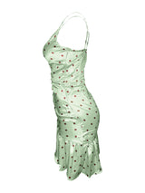 RUCHED POLKA DOT DRESS