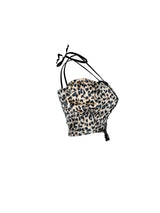 LEOPARD TIED BARDOT TOP