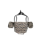 LEOPARD TIED BARDOT TOP