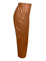 HIGH-WAISTED FAUX LEATHER TROUSERS