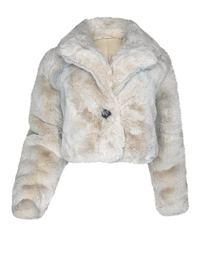 CROPPED FAUX FUR JACKET